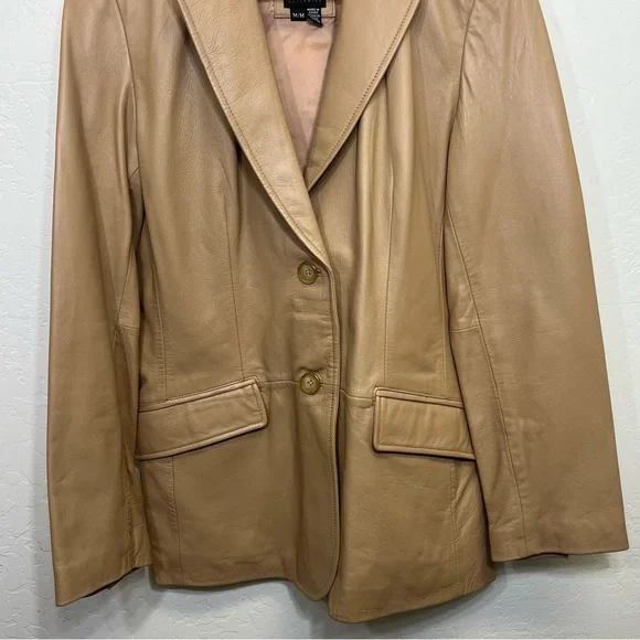 Colebrook Tan Leather Jacket Blazer Size M - Picture 7 of 12